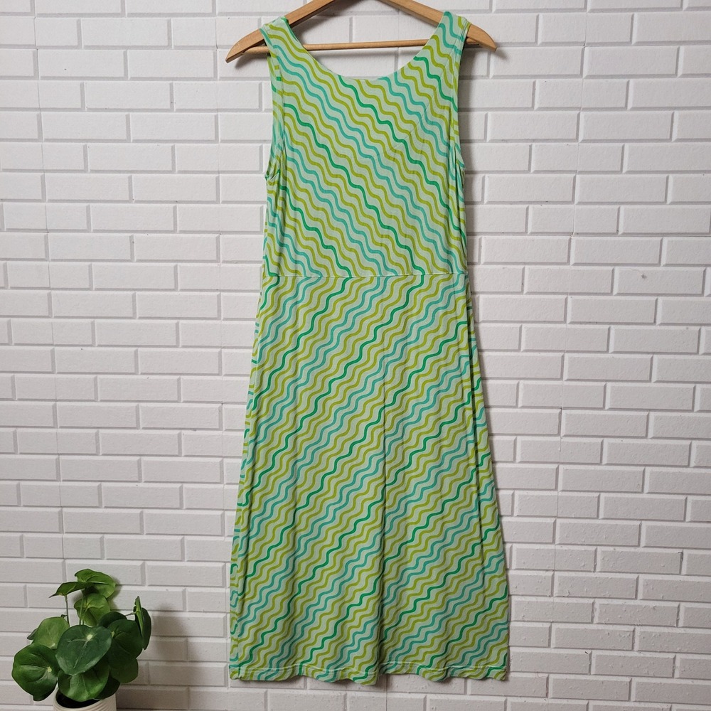 Vintage Gudrun Sjoden Tank Dress Size S Green Aqua Artsy Micromodal A-Line - Picture 10 of 10